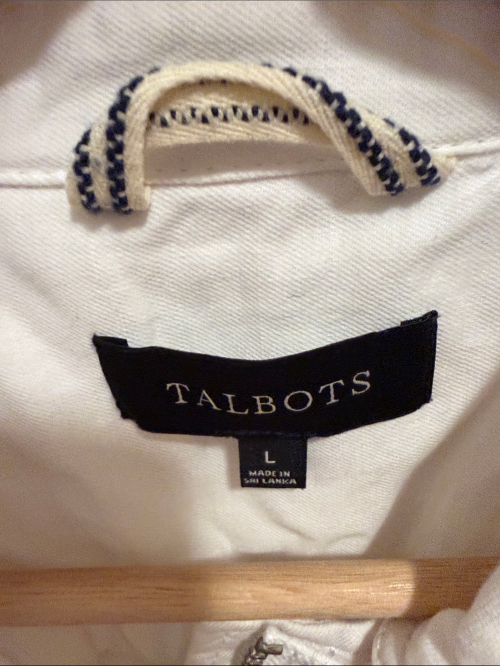 Talbots White Cotton Utility Jacket with Flap Pockets - Picture 2 of 2
